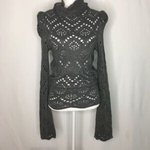 Free People Charcoal Cowl Neck Sweater